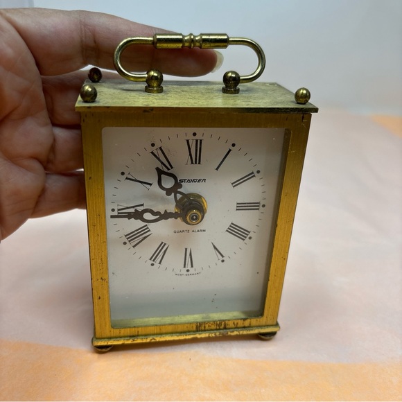 Other - Quartz Alarm Carriage Clock in Brass Finish non working prop from west Germany